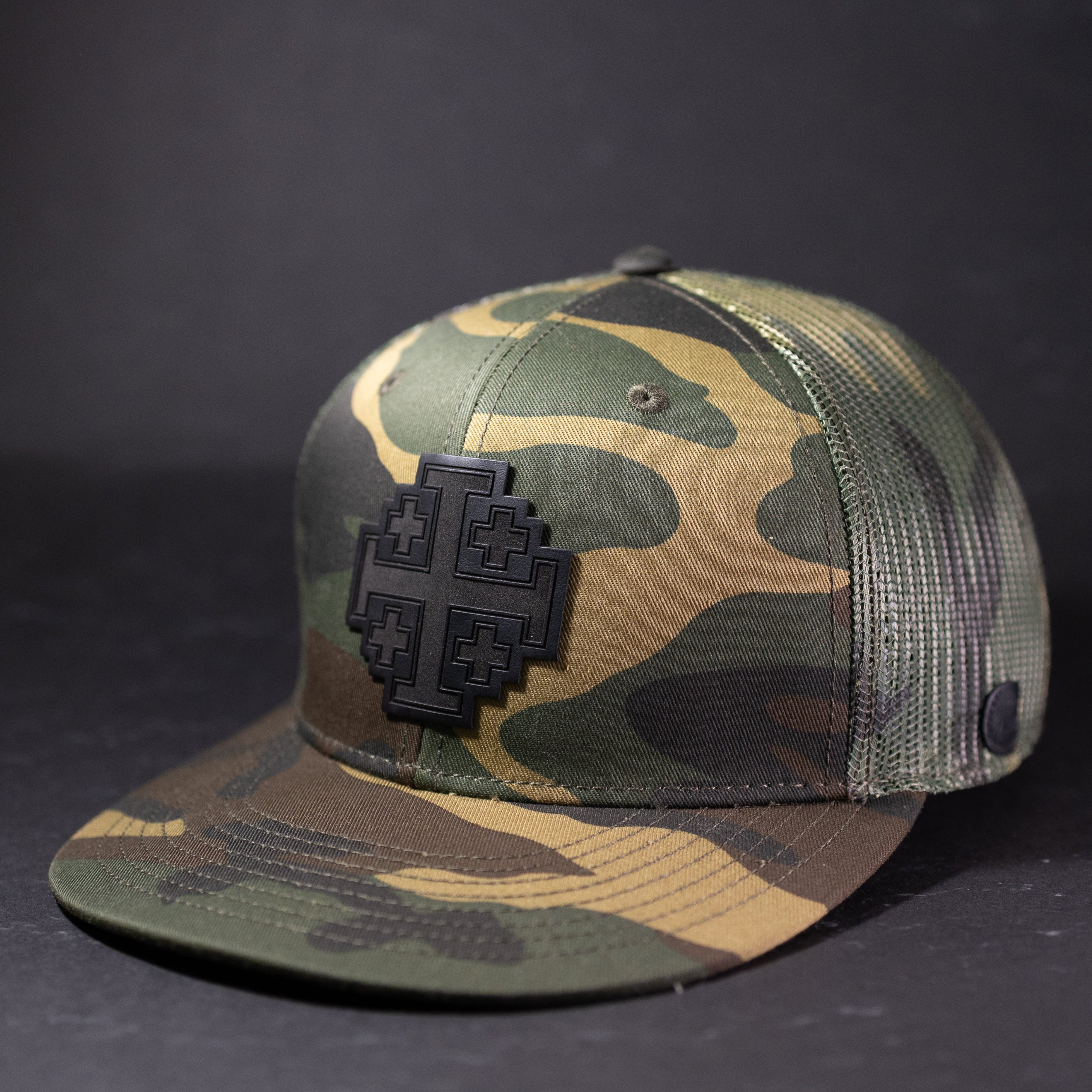 Jerusalem Cross — Blackout (Woodland Camo)