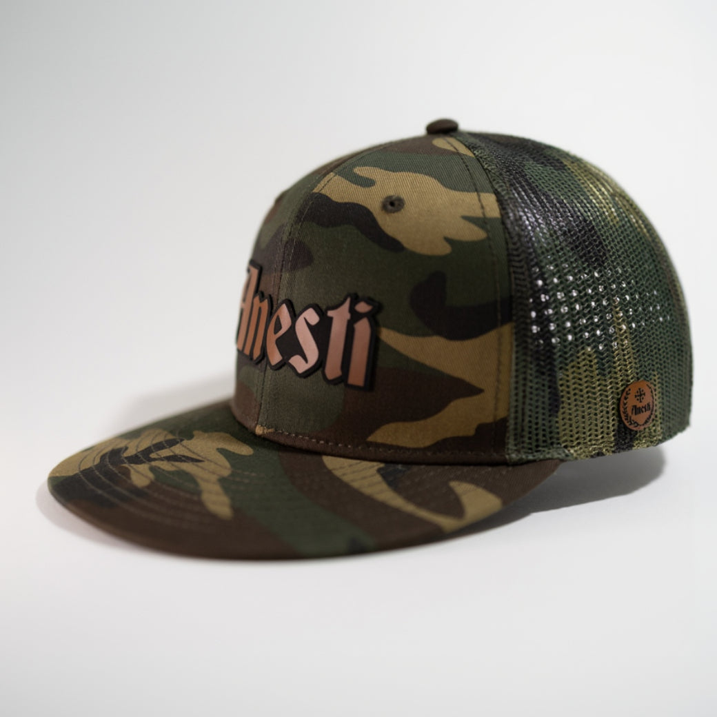 Anesti Script — Brown (Woodland Camo)