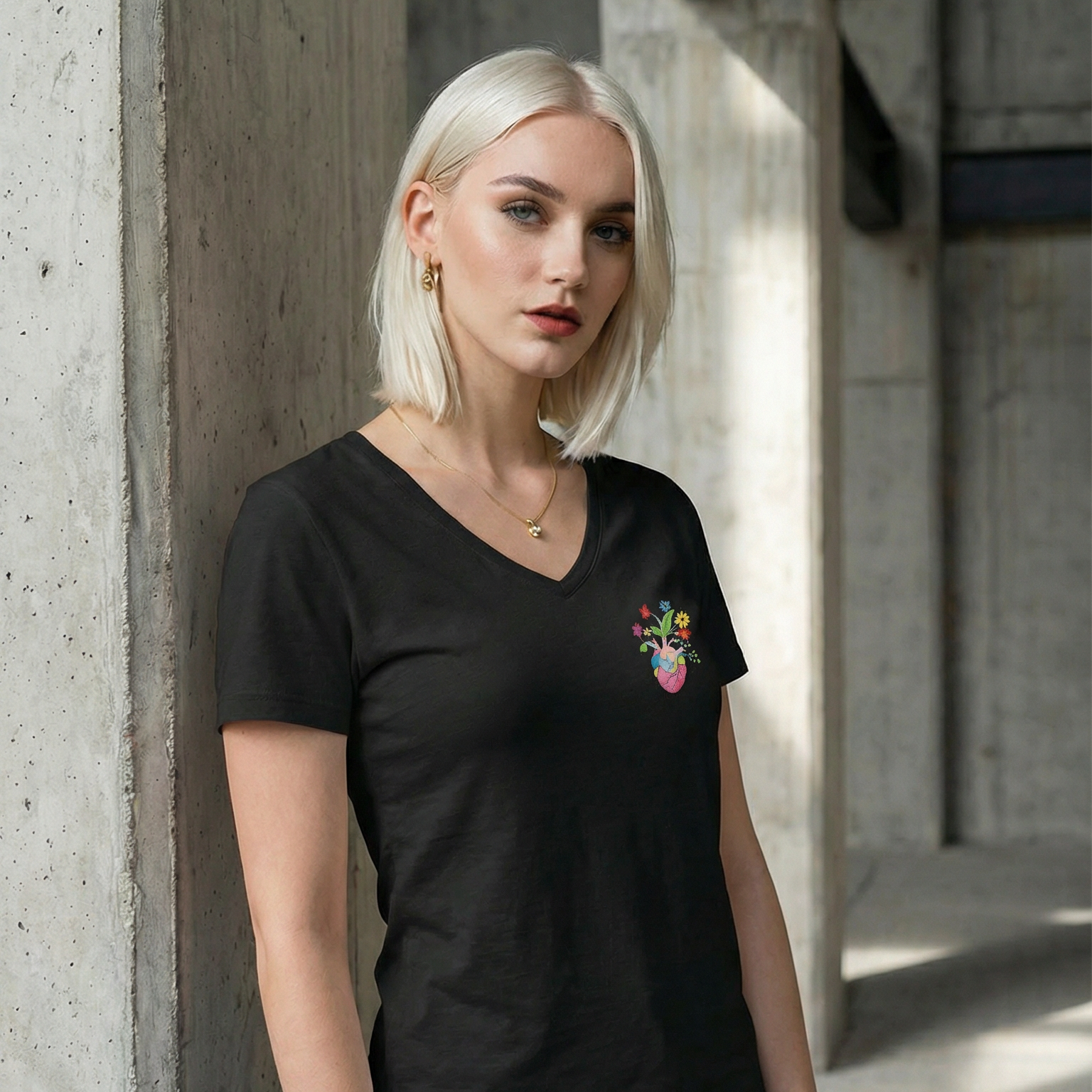 “Beautiful Heart” Limited Edition Women’s V-Neck — Front Heart Variant