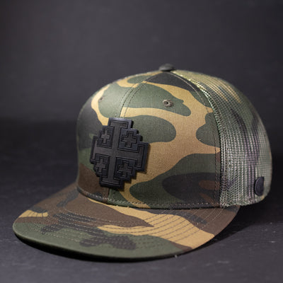 Jerusalem Cross — Blackout (Woodland Camo)
