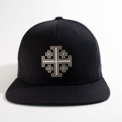 Jerusalem Cross — White (Black Flat Bill)