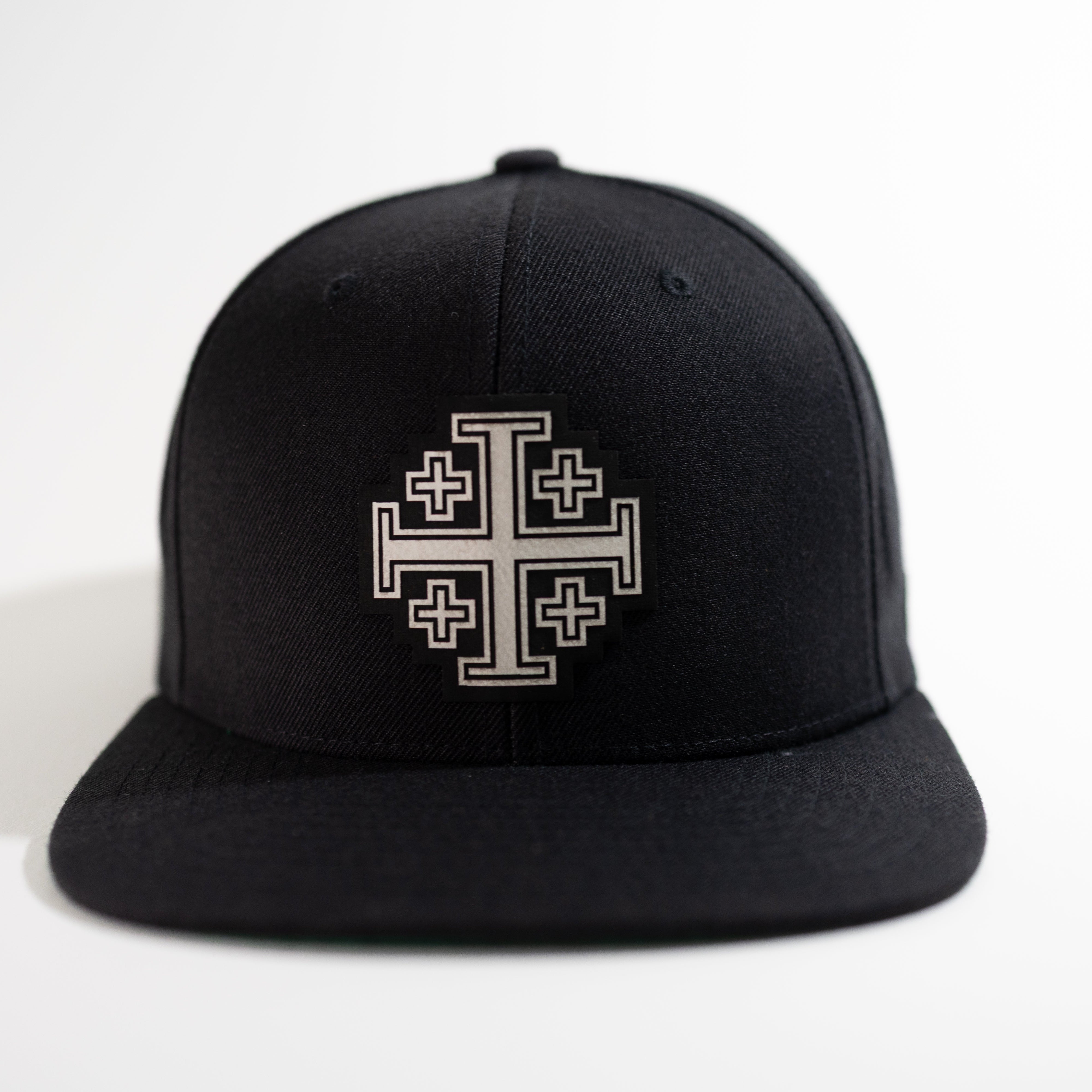 Jerusalem Cross — White (Black Flat Bill)