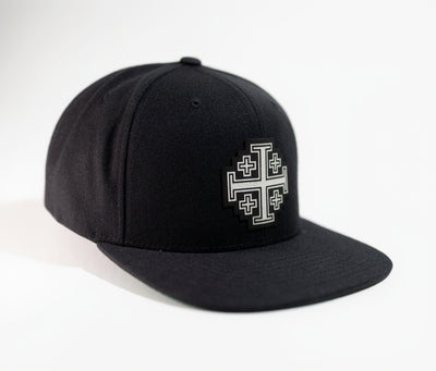 Jerusalem Cross — White (Black Flat Bill)