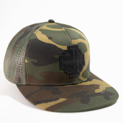 Jerusalem Cross — Blackout (Woodland Camo)