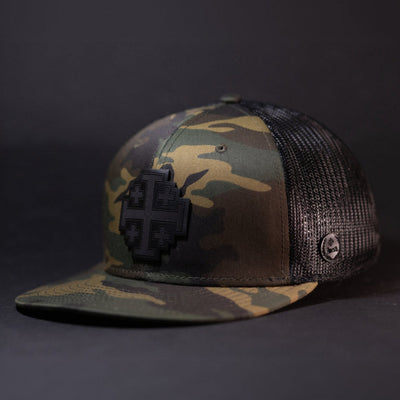 Jerusalem Cross Blackout Woodland Camo/Black