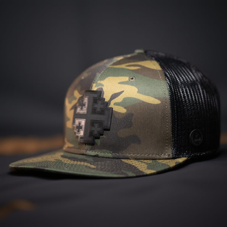 Jerusalem Cross — Blackout (Woodland Camo/Black)