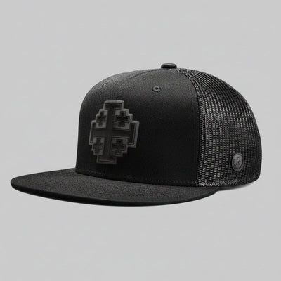 Jerusalem Cross Blackout All Black Flat Bill