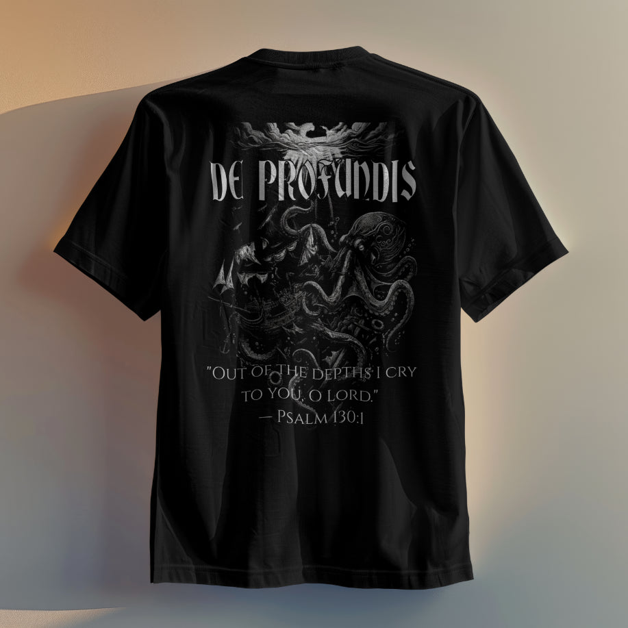 7 Sins tee — black, back print
