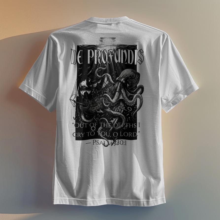7 Sins tee — white, back print